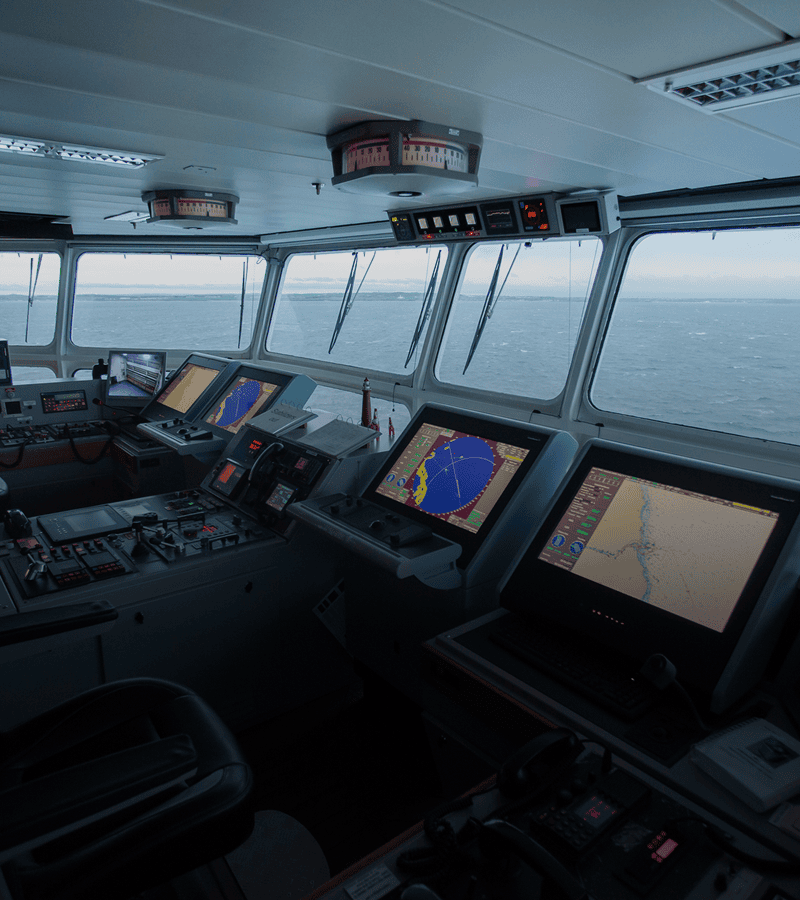 Maritime cockpit with ocean view
