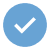 Blue tick icon with black background