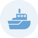 Boat icon on dark background
