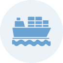 Simplistic cargo vessel illustration