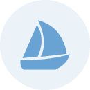 Minimalist sailboat illustration